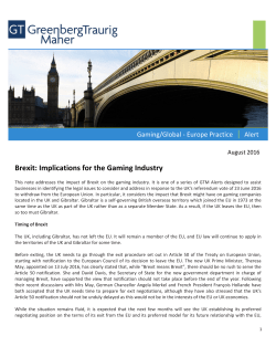 Brexit: Implications for the Gaming Industry