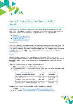 Case studies discovery checklist