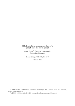 Efficient clique decomposition of a graph into its atom graph