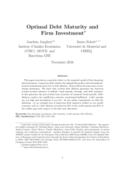 Optimal Debt Maturity and Firm Investment