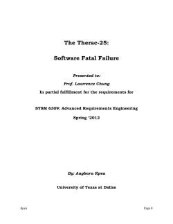 The Therac-25 - The University of Texas at Dallas