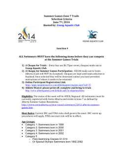 Summer Games Zone 7 Trails Selection Criteria June 7 th , 2014