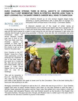 euro charline strong third in royal ascot`s g1 coronation game filly