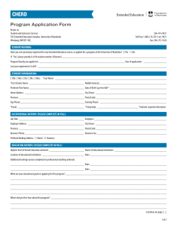 Program Application Form - University of Manitoba