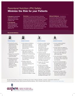 (PN) Safety - American Society for Parenteral and Enteral Nutrition
