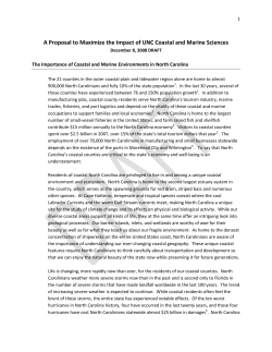 A Proposal to Maximize the Impact of UNC Coastal and Marine