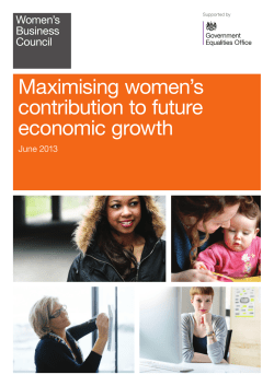 Maximising women`s contribution to future economic growth – June