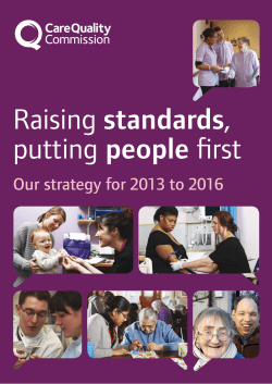 Raising standards, putting people first &ndash; Our strategy for 2013
