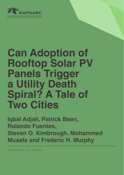Can Adoption of Rooftop Solar PV Panels Trigger a Utility