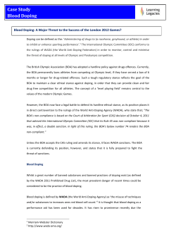 Blood Doping - Oxford Brookes University