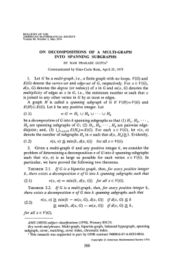 ON DECOMPOSITIONS OF A MULTI-GRAPH INTO