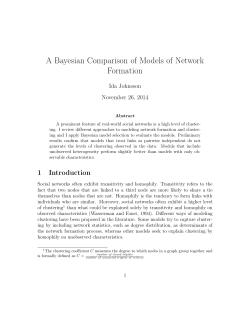 A Bayesian Comparison of Models of Network