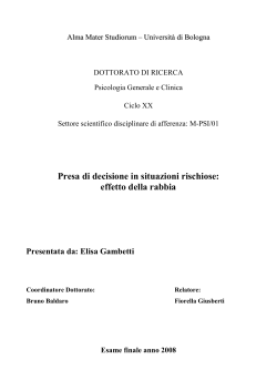 Presa di decisione in situazioni rischiose: effetto