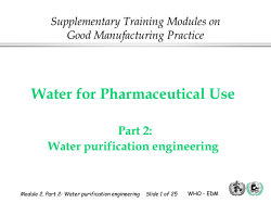 Inspection of Water Treatment Systems in the Pharmaceutical Industry