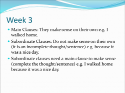 Subordinate Clauses: choose the correct main clause to