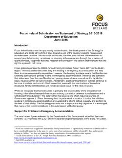 Focus Ireland Submission on Statement of Strategy 2016