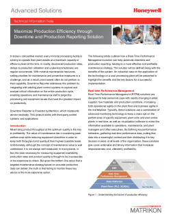 Maximize Production Efficiency through Downtime and Production