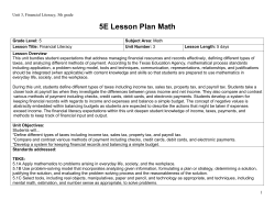 5E Lesson Plan Math