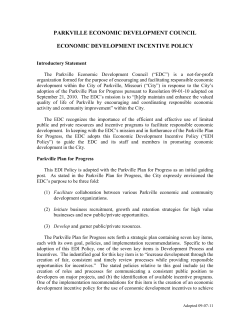 City Incentive Policy