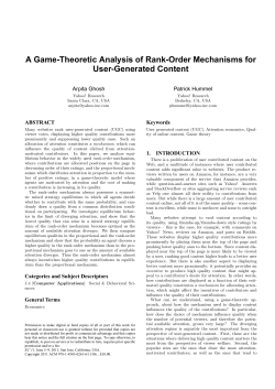 A Game-Theoretic Analysis of Rank-Order