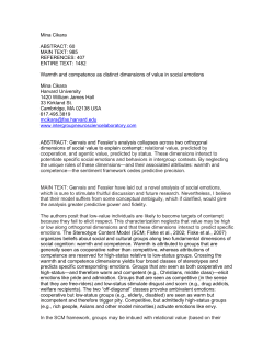 Mina Cikara ABSTRACT: 60 MAIN TEXT: 985 REFERENCES: 407