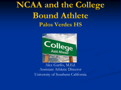 NCAA and the College Bound Athlete Flintridge
