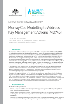 Murray Cod Modelling to Address Key Management Actions (MD745)