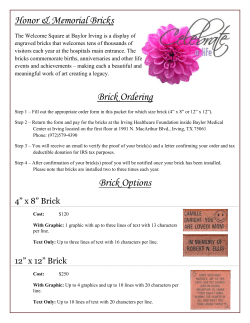 Brick Ordering - Irving Healthcare Foundation
