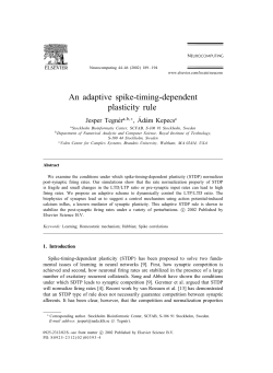 An adaptive spike-timing-dependent plasticity rule