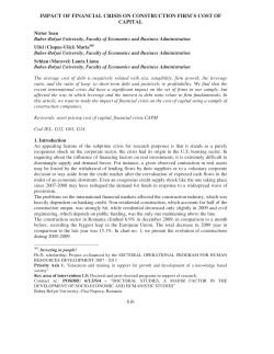 impact of financial crisis on construction firm`s cost of capital