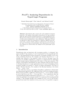 P os(T ): Analyzing Dependencies in Typed Logic Programs
