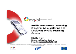 Mobile Game-Based learning - European Innovative Games Award