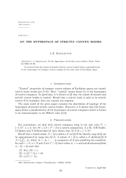 ON THE HYPERSPACE OF STRICTLY CONVEX BODIES