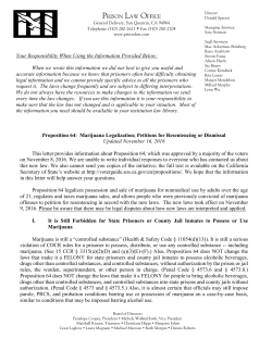 Proposition 64 (Legalization of Marijuana)