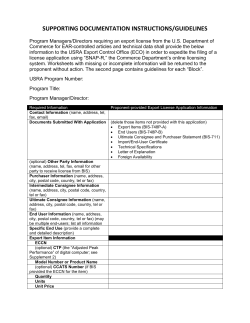 BIS SNAP-R Commerce Department Export Worksheet (Word)