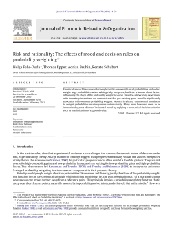 Risk and rationality: The effects of mood and