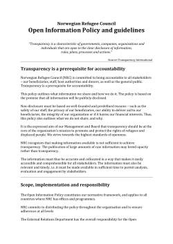 Open Information Policy and guidelines