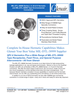 Complete In-House Hermetic Capabilities Makes Glenair Your Best