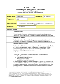 DISSERTATION ASSESSMENT PROFORMA