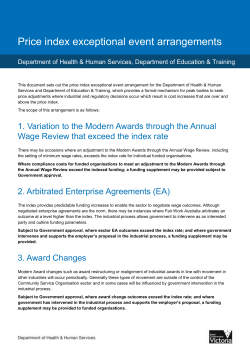 Price index exceptional event arrangements