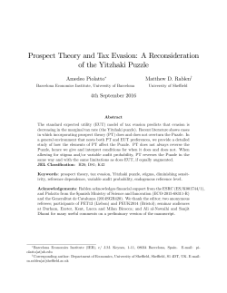 Prospect Theory and Tax Evasion: A Reconsideration of the Yitzhaki