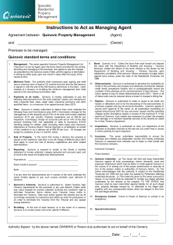 Instructions to act as Managing Agent