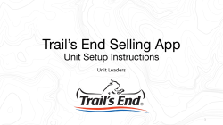 Trail`s End Selling App Unit Setup Instructions