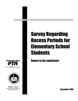 Survey Regarding Recess Periods for Elementary School Students