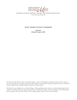 Music Theory Handbook (2014-15) - College of Music | Graduate