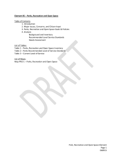 DRAFT Element 05 – Parks, Recreation and Open Space Table of