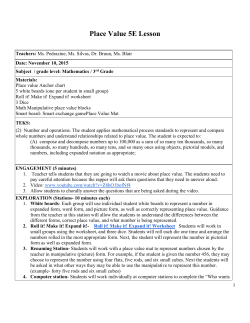 Putting Numbers in Their Place Lesson Plan