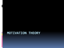 Motivation theory - Business Economics and ICT Department