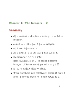 The Integers &ndash; Z Divisibility &bull; d