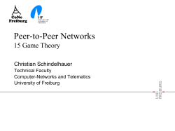 Peer-to-Peer Networks 15 Game Theory